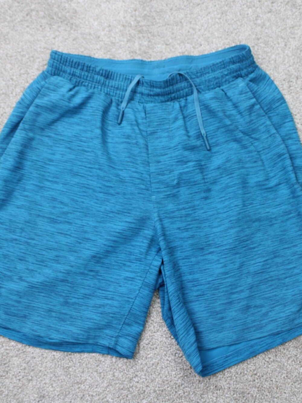Lululemon Swim Shorts Mens Medium Blue Channel Cross 7" Trunks Mesh Lined